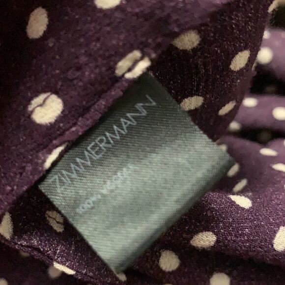 ZIMMERMAN POLKA DOT BEAUTIFUL BLOUSE SIZE‎ 2 - Picture 5 of 5